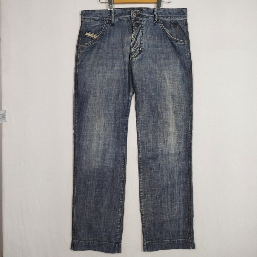 Diesel Industry Denim Division Mens Straight Leg Jeans Blue Italy Size 33